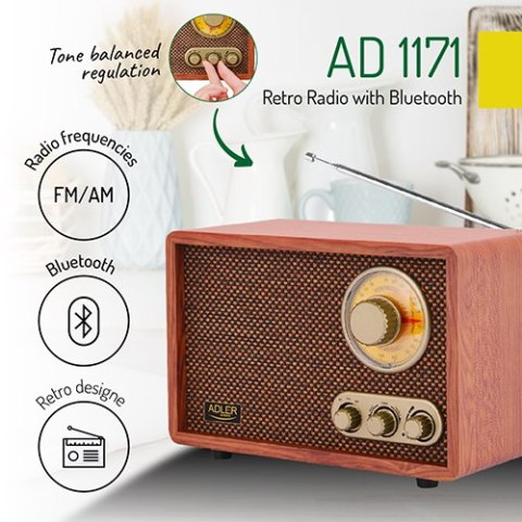 AD 1171 Retro radio z bluetooth