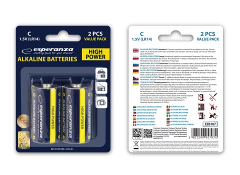 EZB107 Esperanza baterie alkaliczne lr14 c 2szt blister