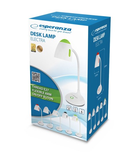 ELD110G Esperanza lampka biurkowa e27 electra zielona