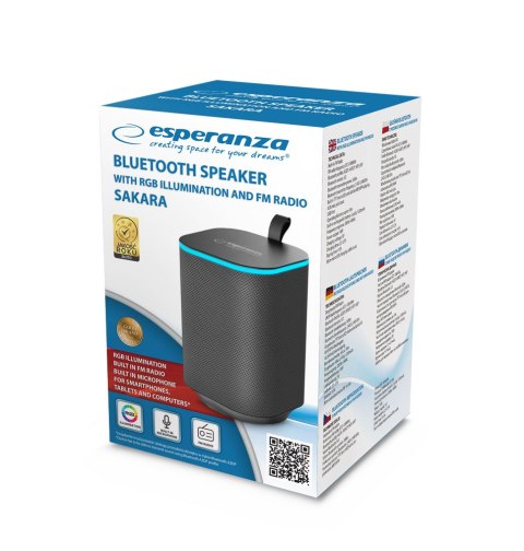 EP155 Esperanza głośnik bt fm led rgb sakara