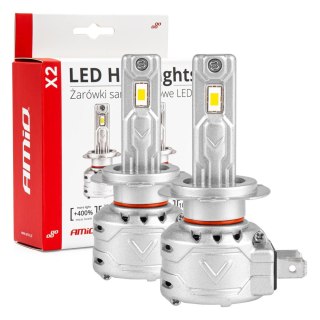 Żarówki samochodowe led seria x2 h7 6500k canbus amio-02973