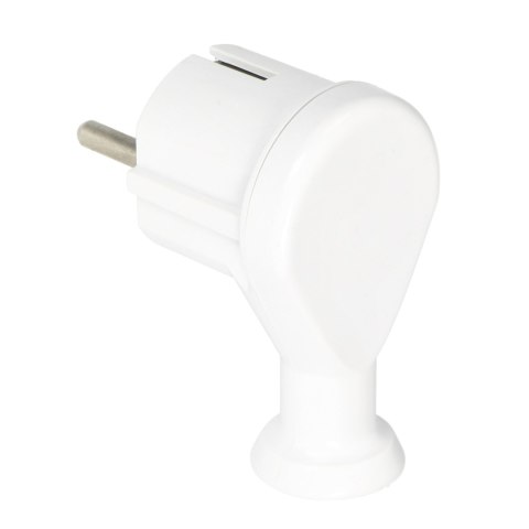 Wtyczka kątowa 2P+Z, Uni-Schuko, biały