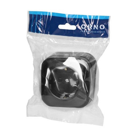 Gniazdo pojedyncze ToDo 2P+Z Schuko IP20,czarny, 10 szt.
