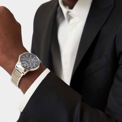 Emporio Armani Zegarek męski EMPORIO ARMANI SKELETON AUTOMATIC AR60037 (zi054a)