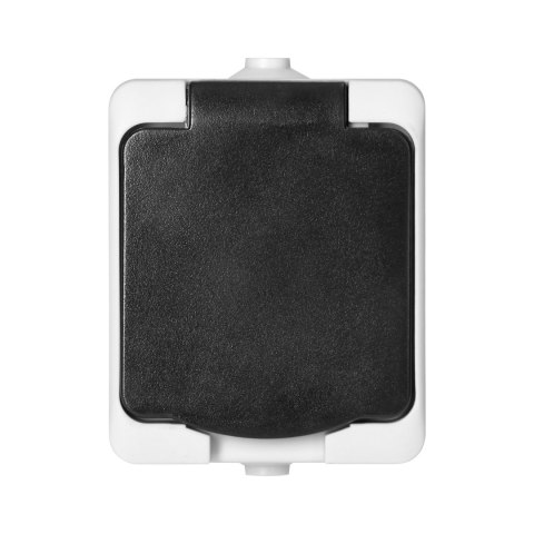 Gniazdo pojedyńcze 2P+Z AQUATIC MINI IP 54 biało-czarne
