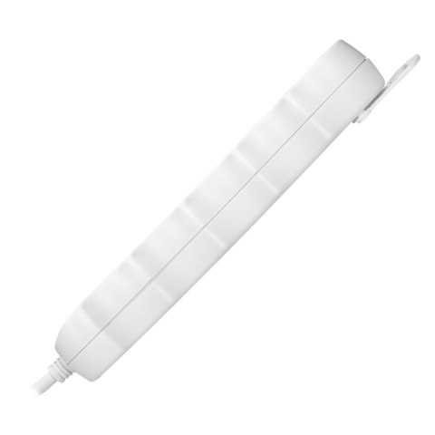 Przedłużacz 5-krotny 2P+Z, 1,5m H05VV-F 3x1,5mm2 , Imax=16A, płaska wtyczka, biały