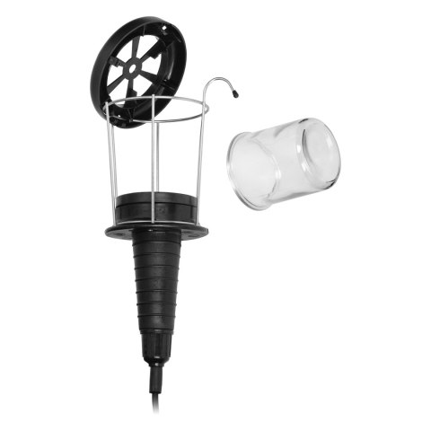 Lampa warsztatowa E27, max.60W, IP20,szklany klosz