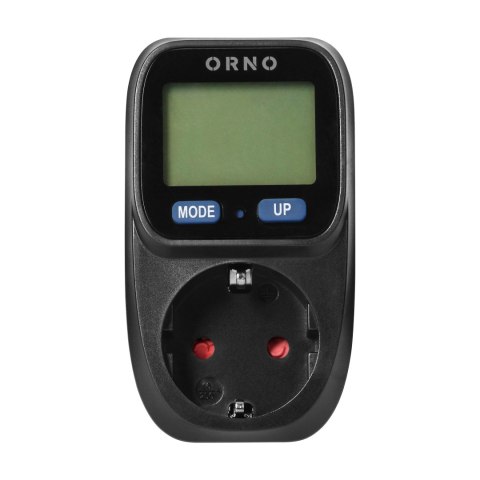 Watomierz, kalkulator energii z podświetlanym wyświetlaczem LCD, wersja Schuko, czarny