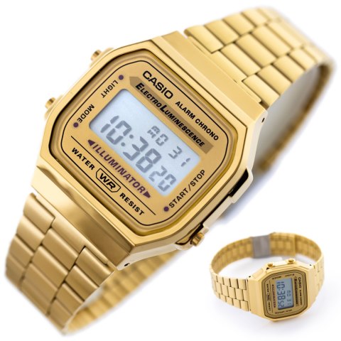 Casio ZEGAREK UNISEX CASIO A168WG-9W (zd088b) - KLASYKA + BOX