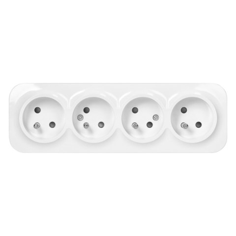 Gniazdo poczwórne ToDo 2P+Z IP20, 16A, 230V AC, biały