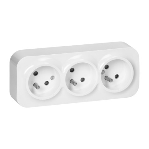 Gniazdo potrójne ToDo 2P+Z IP20, 16A, 230V AC, biały