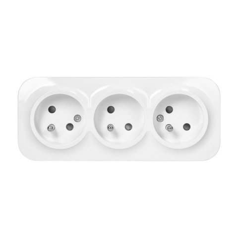 Gniazdo potrójne ToDo 2P+Z IP20, 16A, 230V AC, biały