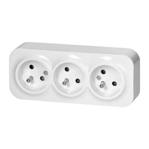 Gniazdo potrójne ToDo 2P+Z IP20, 16A, 230V AC, biały