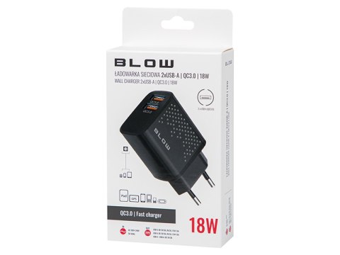76-024# Ładowarka sieciowa gniazdo usbx2 qc 18w