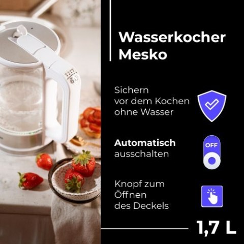 MS 1301 white Czajnik szklany 1,7 l z regulacją temp.