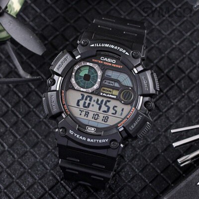 Casio ZEGAREK MĘSKI CASIO Digital Moonphase WS-1500H-1A + BOX