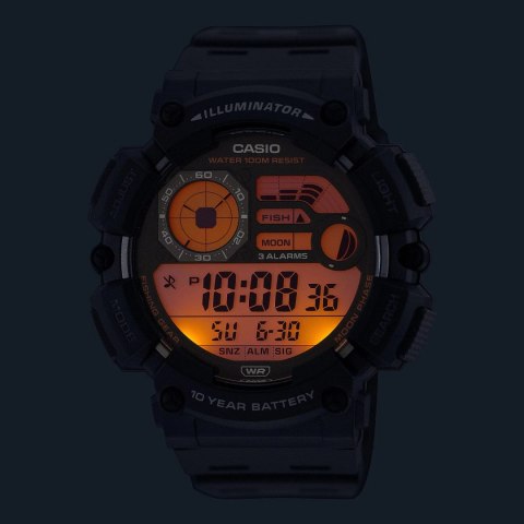Casio ZEGAREK MĘSKI CASIO Digital Moonphase WS-1500H-2AVEF + BOX