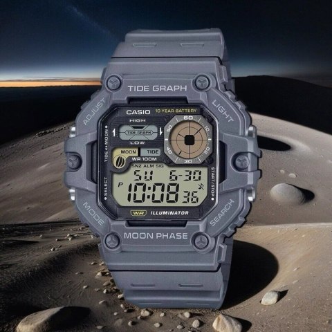 Casio ZEGAREK MĘSKI CASIO Digital Moonphase WS-1700H-8AV + BOX