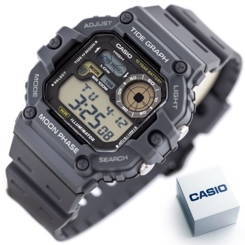 Casio ZEGAREK MĘSKI CASIO Digital Moonphase WS-1700H-8AV + BOX