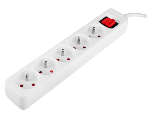 Przedłużacz listwowy 1.5 m, 3 x 1.5 mm2, 5G, biały, ON/OFF