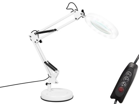 44-168# Lampka biurkowa led lb-23 biała z lupą"