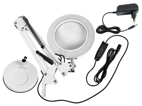 44-168# Lampka biurkowa led lb-23 biała z lupą"