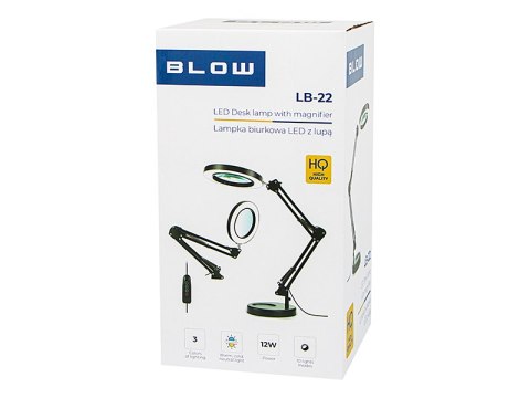 44-168# Lampka biurkowa led lb-23 biała z lupą"