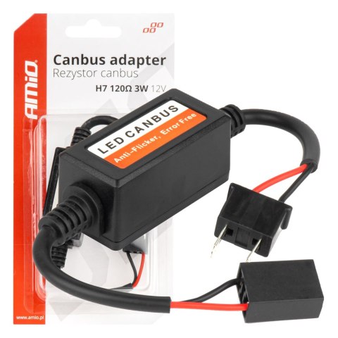 Rezystor opornik canbus do żarówek led 3w 120ohm h7 amio-04088