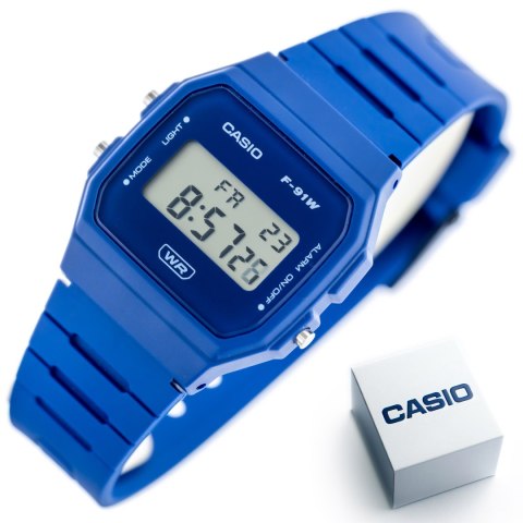 Casio ZEGAREK MĘSKI CASIO F-91WB-2A1DF + BOX