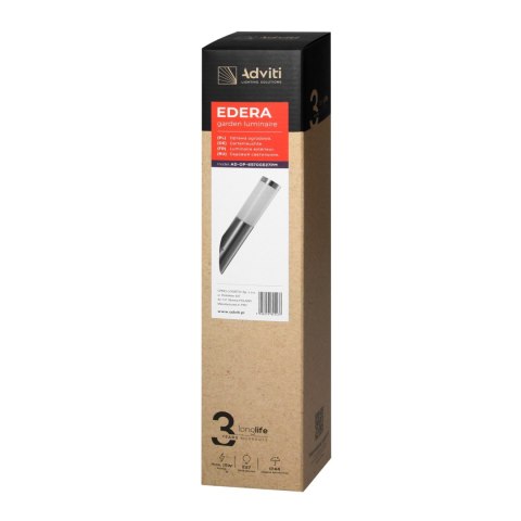 EDERA oprawa ogrodowa, E27, max. 15W, IP44, skos, stal nierdzewna