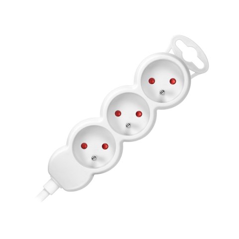 Przedłużacz 3x2P+Z,1,4m, 3x1mm?, biały