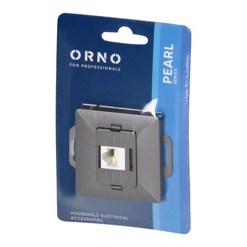 Gniazdo 1xRJ45 Cat5 Pearl, RJ45-5CAT/P1, antracyt