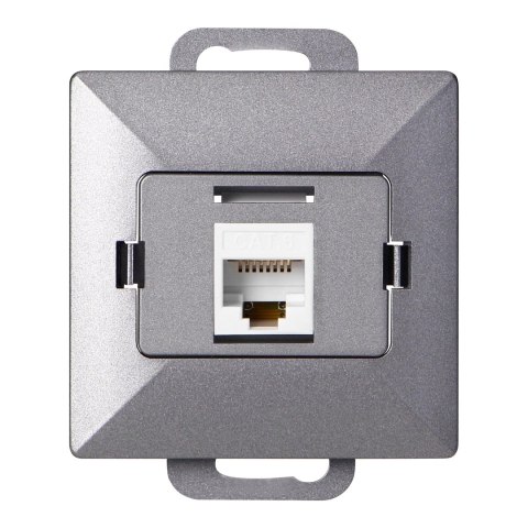 Gniazdo 1xRJ45 Cat5 Pearl, RJ45-5CAT/P1, antracyt