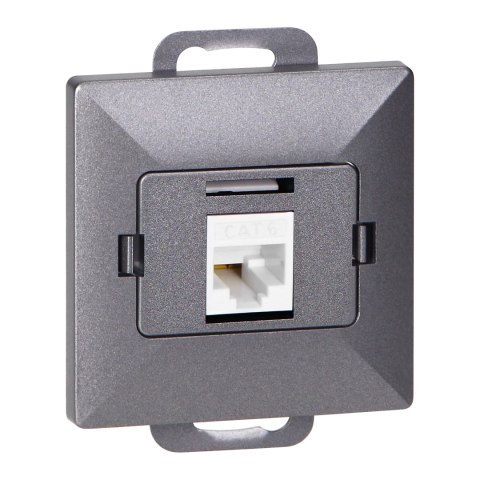 Gniazdo 1xRJ45 Cat5 Pearl, RJ45-5CAT/P1, antracyt