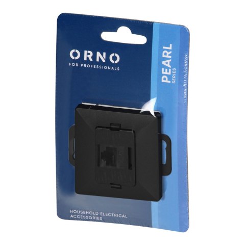 Gniazdo 1xRJ45 Cat5 Pearl, RJ45-5CAT/P1, czarny