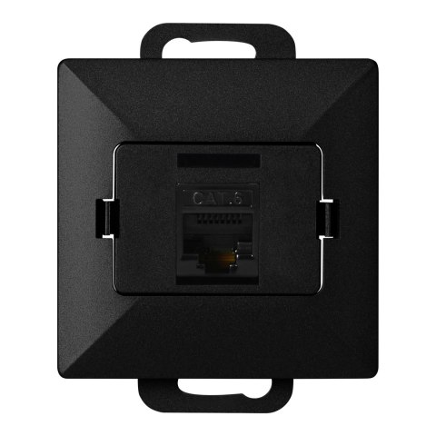 Gniazdo 1xRJ45 Cat5 Pearl, RJ45-5CAT/P1, czarny
