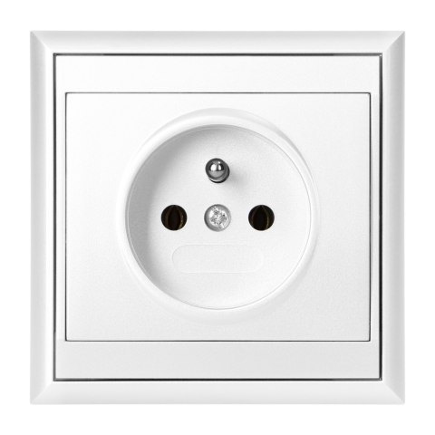 Gniazdo pojedyncze p/t 2P+Z Luna, 16A, 250V, PT-16L, biały