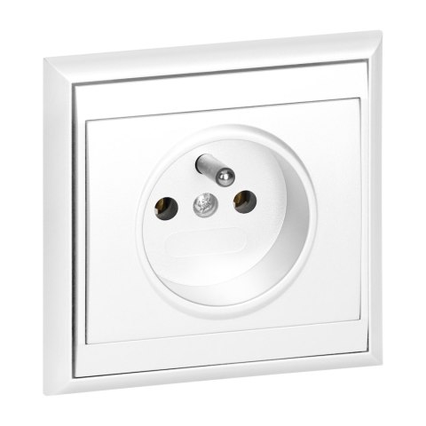 Gniazdo pojedyncze p/t 2P+Z Luna, 16A, 250V, PT-16L, biały
