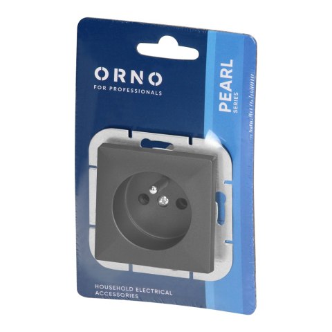 Gniazdo pojedyncze p/t 2P+Z Pearl, 16A, 250V, PT-16P, czarny
