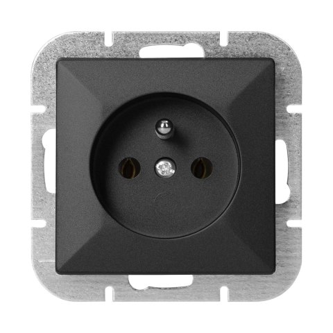 Gniazdo pojedyncze p/t 2P+Z Pearl, 16A, 250V, PT-16P, czarny