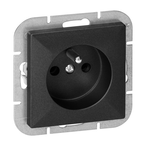 Gniazdo pojedyncze p/t 2P+Z Pearl, 16A, 250V, PT-16P, czarny