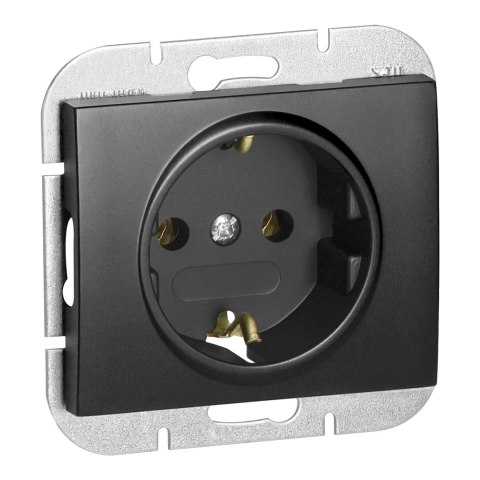 Gniazdo pojedyncze p/t 2P+Z Schuko Onyx, 16A, 250V, PT-17O, czarny