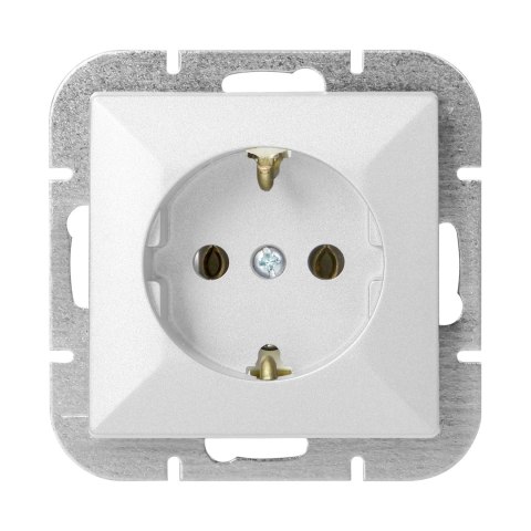 Gniazdo pojedyncze p/t 2P+Z Schuko Pearl, 16A, 250V, PT-17P, biały