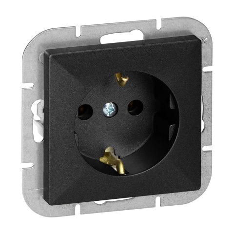 Gniazdo pojedyncze p/t 2P+Z Schuko Pearl, 16A, 250V, PT-17P, czarny