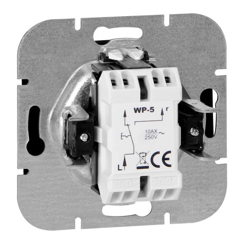Łącznik p/t schodowy Onyx, 10A, 250V, WP-5O, czarny