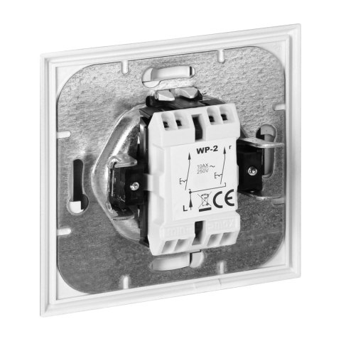 Łącznik p/t świecznikowy Luna, 10A, 250V, WP-2L, srebrny