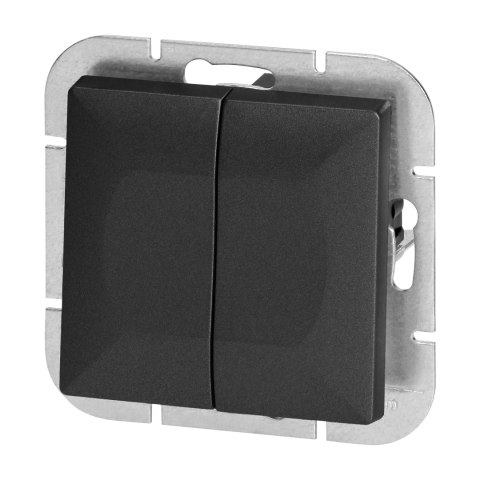 Łącznik świecznikowy p/t z podświeleniem Pearl, 10A, 250V, WP-2P/S, czarny
