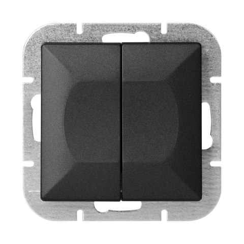 Łącznik świecznikowy p/t z podświeleniem Pearl, 10A, 250V, WP-2P/S, czarny