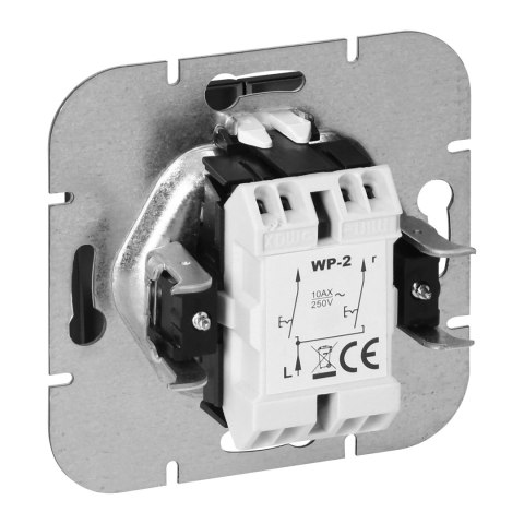Łącznik świecznikowy p/t z podświeleniem Pearl, 10A, 250V, WP-2P/S, czarny