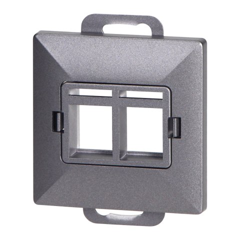 Płytka czołowa + 2xRJ45 Pearl, PC+ARJ45/P2, antracyt